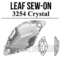 3254 Glitzstone Crystal Sew On Leaf Rhinestones